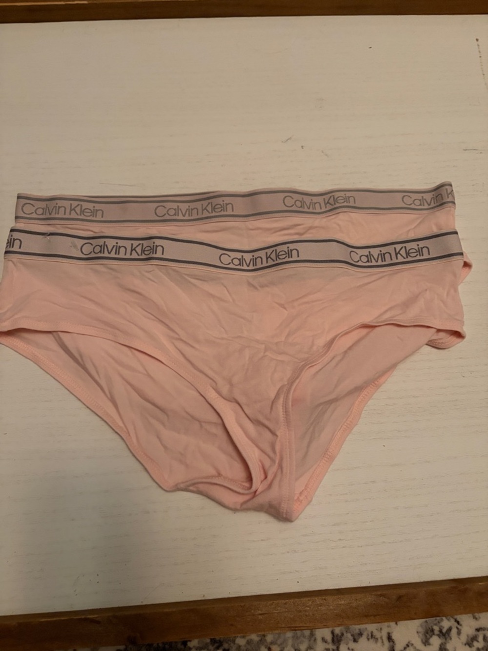 Calvin Klein Pale Pink Bikini Briefs with Logo Band